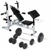 Weight Bench with Weight Rack, Barbell and Dumbbell Set 90 kg -Sports Shop Weight Bench with Weight Rack Barbell and Dumbbell Set 90 kg 495302 0