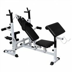 Weight Bench with Weight Rack, Barbell and Dumbbell Set 90 kg -Sports Shop Weight Bench with Weight Rack Barbell and Dumbbell Set 90 kg 495302 2