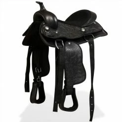 Western Saddle, Headstall&Breast Collar Real Leather 12" Black -Sports Shop Western Saddle Headstall Breast Collar Real Leather 12 Black 496120 3
