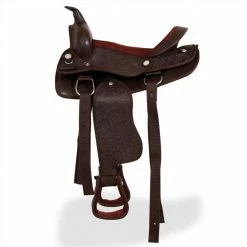Western Saddle, Headstall&Breast Collar Real Leather 13" Brown -Sports Shop Western Saddle Headstall Breast Collar Real Leather 13 Brown 492663 3