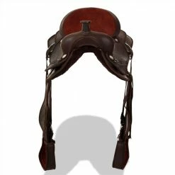 Western Saddle, Headstall&Breast Collar Real Leather 15" Brown -Sports Shop Western Saddle Headstall Breast Collar Real Leather 15 Brown 488567 4
