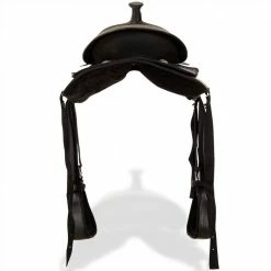 Western Saddle, Headstall&Breast Collar Real Leather 17" Black -Sports Shop Western Saddle Headstall Breast Collar Real Leather 17 Black 488429 5