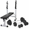 Workout Bench with Weight Rack, Barbell and Dumbbell Set 120 kg -Sports Shop Workout Bench with Weight Rack Barbell and Dumbbell Set 120 kg 498939 0
