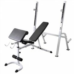Workout Bench with Weight Rack, Barbell and Dumbbell Set 60.5kg -Sports Shop Workout Bench with Weight Rack Barbell and Dumbbell Set 60 5kg 488211 2