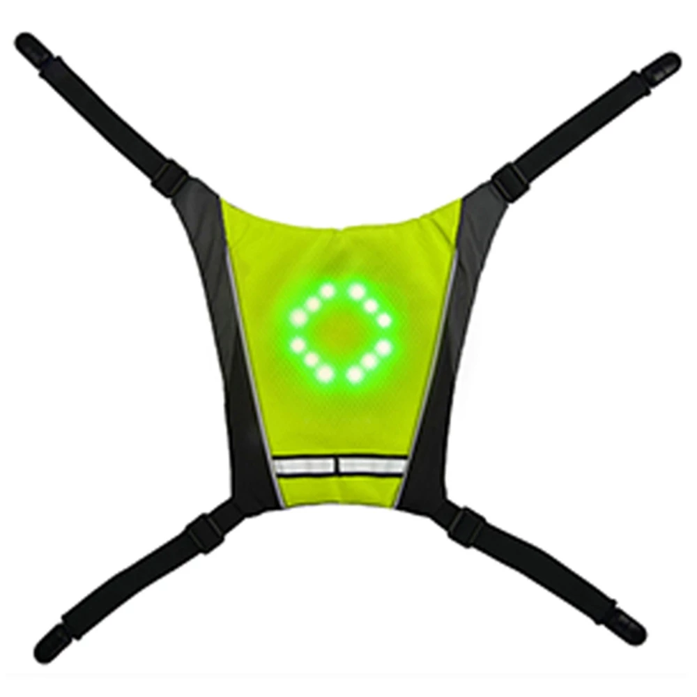YKBA- B0011 Cycling LED Signals Warning Vest Remote Control USB Charging for running bicycle - Green 2 YKBA- B0011 Cycling LED Signals Warning Vest Remote Control USB Charging for running bicycle - Green