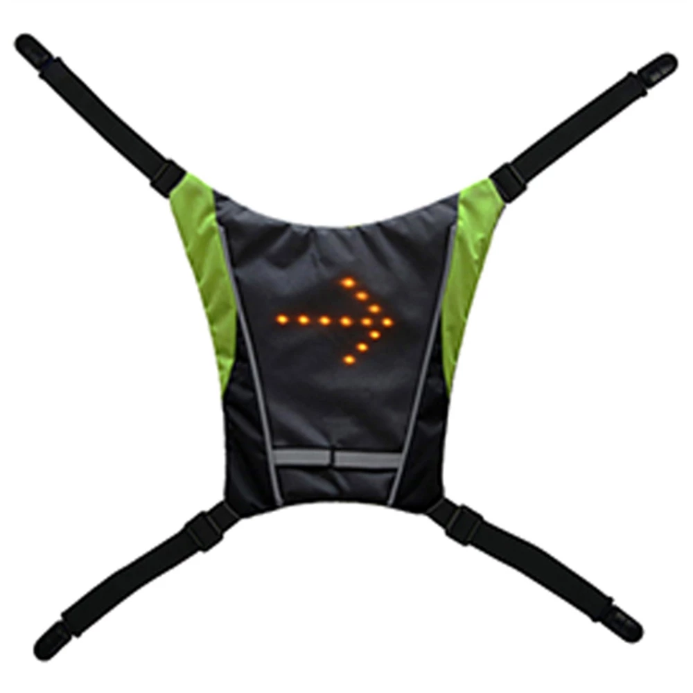 YKBA- B0011 Cycling LED Signals Warning Vest Remote Control USB Charging for running bicycle - Green 3 YKBA- B0011 Cycling LED Signals Warning Vest Remote Control USB Charging for running bicycle - Green - Image 2