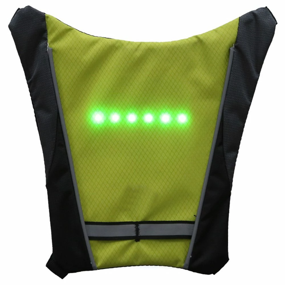 YKBA- B0011 Cycling LED Signals Warning Vest Remote Control USB Charging for running bicycle - Green 5 YKBA- B0011 Cycling LED Signals Warning Vest Remote Control USB Charging for running bicycle - Green - Image 4