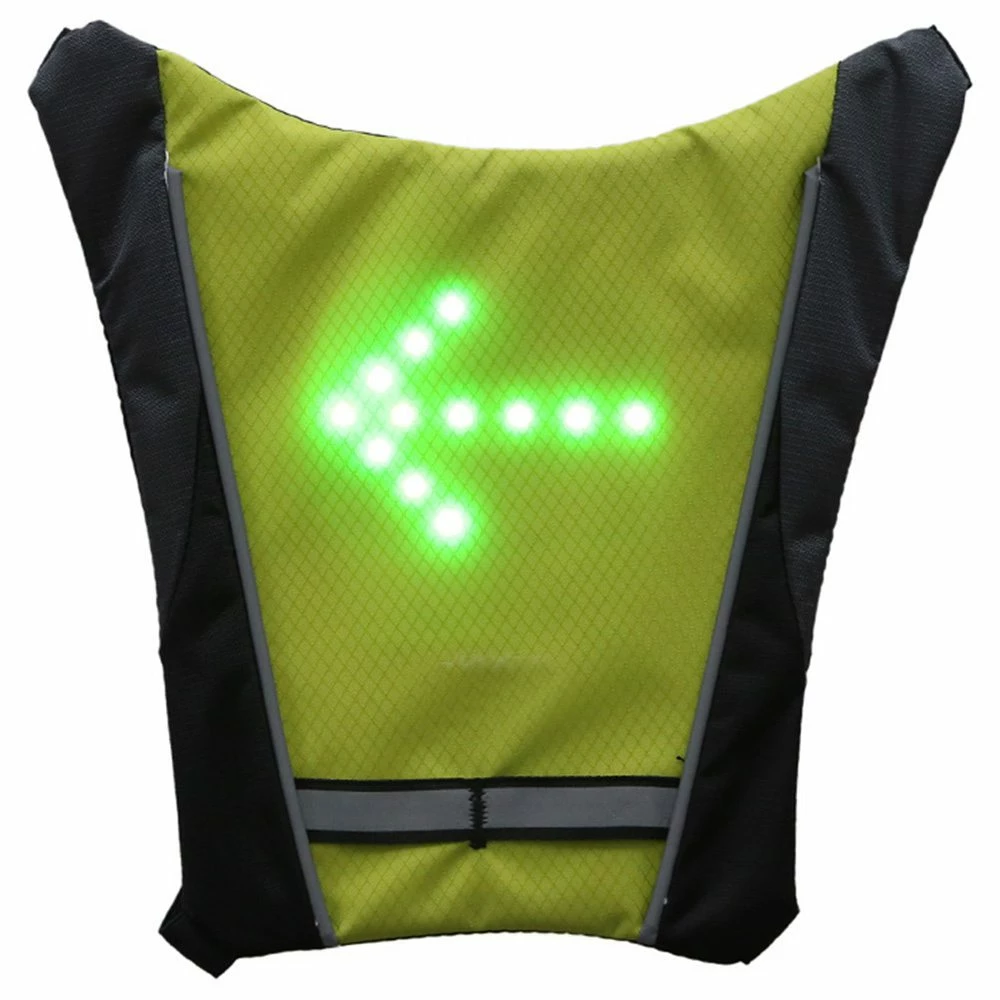 YKBA- B0011 Cycling LED Signals Warning Vest Remote Control USB Charging for running bicycle - Green 6 YKBA- B0011 Cycling LED Signals Warning Vest Remote Control USB Charging for running bicycle - Green - Image 5