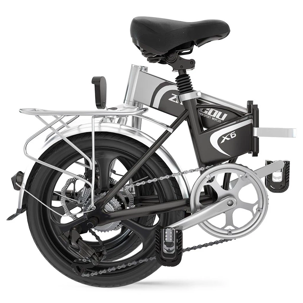 ZHENGBU 20" X6 400W Motor Shimano 7-Speed 48V 10.4Ah Battery Commuter Folding Electric Bike - Black 6 ZHENGBU 20" X6 400W Motor Shimano 7-Speed 48V 10.4Ah Battery Commuter Folding Electric Bike - Black - Image 4