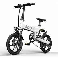 ADO A16 Electric Folding Bike 16 inch City Bicycle 350W Hall Brushless Motor SHIMANO 7-Speed Rear Derailleur 36V 7.8Ah Removable Battery 35km/h Max speed up to 35km Max Range IPX5 Double Shock-absorption Aluminum alloy Frame 16*1.95 Tires - White -Sports Shop ado a16 electric folding bike 350w motor 7 8ah removable battery black 1624266508411