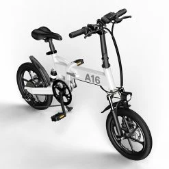 ADO A16 Electric Folding Bike 16 inch City Bicycle 350W Hall Brushless Motor SHIMANO 7-Speed Rear Derailleur 36V 7.8Ah Removable Battery 35km/h Max speed up to 35km Max Range IPX5 Double Shock-absorption Aluminum alloy Frame 16*1.95 Tires - White -Sports Shop ado a16 electric folding bike 350w motor 7 8ah removable battery black 1624266510223