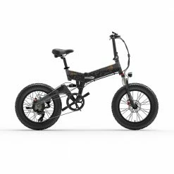 BEZIOR XF200 Folding Electric Bike 48V 15Ah Battery 1000W Motor 20x4.0 inch Fat Tire Aluminum Alloy Frame Shimano 7-speed Shift Max Speed 40km/h 130KM Power-assisted mileage Range LCD Display IP54 Waterproof - Black