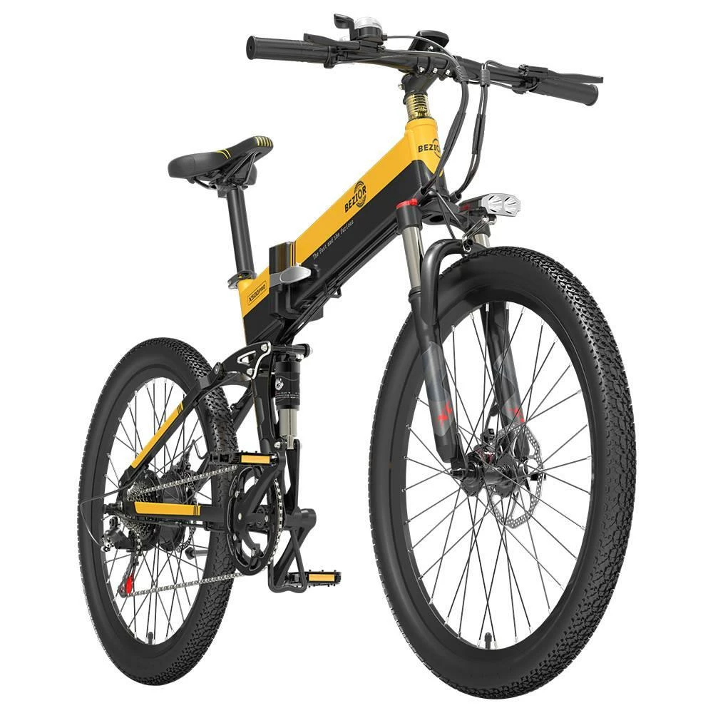 BEZIOR X500 Pro-FT Folding Electric Bike Bicycle 48V 10.4Ah Battery 500W Motor 26 inch Tire Aluminum Alloy Frame Shimano 7-speed Shift Max Speed 30km/h 100KM Power-assisted mileage Range LCD Display IP54 waterproof - Black Yellow 6 BEZIOR X500 Pro-FT Folding Electric Bike Bicycle 48V 10.4Ah Battery 500W Motor 26 inch Tire Aluminum Alloy Frame Shimano 7-speed Shift Max Speed 30km/h 100KM Power-assisted mileage Range LCD Display IP54 waterproof - Black Yellow - Image 4