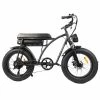Bezior XF001 Retro Electric Bike 20*4.0 Inch Fat Tires 1000W Motor 12.5Ah 48V Battery 45Km/h Max Speed 120kg Max Load Shimano 7-Speed Dual Mechanical Disc Brakes Front & Rear Suspension Fork LCD Display - Black