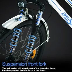 ONESPORT BK1 Electric Bike 26 Inch Tires 36V 350W Motor 10Ah Battery 25Km/h Max Speed Shimano 7 Speed Gear Front Suspension and Dual Disc Brakes 120KG Max Load - White -Sports Shop bk1 electric bike 36v 350w motor 10ah battery white 293954 1666341080744