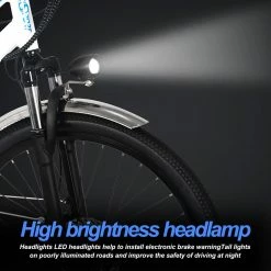 ONESPORT BK1 Electric Bike 26 Inch Tires 36V 350W Motor 10Ah Battery 25Km/h Max Speed Shimano 7 Speed Gear Front Suspension and Dual Disc Brakes 120KG Max Load - White -Sports Shop bk1 electric bike 36v 350w motor 10ah battery white f04856 1666341080745