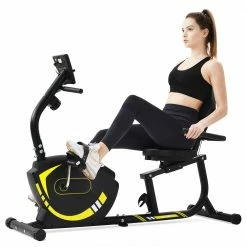 Merax Indoor Ergonomic Exercise Bike Seat Adjustment 8-level Resistance Adjustment LCD Display Maximum Load 120kg - Yellow -Sports Shop d4aa1c30ada94b23a1b997b3f037984e 475036 5