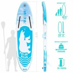 FunWater Polar Bear 320*83*15 Inch Inflatable Stand Up Paddling Board Adjustable Maximum Load 150kg -Sports Shop d5c808c7af834d8f8e04859e401a391e 500280 3