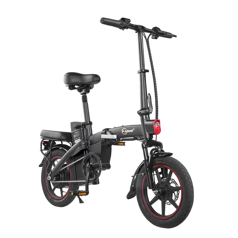 DYU A5 Standard Folding Moped Electric Bike 14inch 25km/h Speed 40km Mileage Range Removable 7.5Ah Battery 350W Double Brake System Max Load 150kg - Black 4 DYU A5 Standard Folding Moped Electric Bike 14inch 25km/h Speed 40km Mileage Range Removable 7.5Ah Battery 350W Double Brake System Max Load 150kg - Black - Image 2