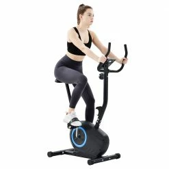 Merax Indoor Ergonomic Exercise Bike Resistance and Height Adjustment LCD Display with Cup Holders Maximum Load 120kg - Blue -Sports Shop eb1647e61bb149d5828f004eaf17a779 475034 5
