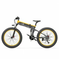 BEZIOR X500 Fat Tire Folding Electric Mountain Bike 12.8Ah Removable Battery BMS 500W Brushless Motor 26*4.0 Wheels Aluminum Alloy Frame Shimano 27-speed Shifter Max Speed 35km/h 100KM Power-assisted Range IP54 Oil Disc Brake - Black Yellow -Sports Shop ezior x500 pro 26 inch folding electric bike 10 4ah 500w black yellow 1625571840865