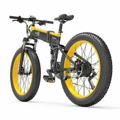 BEZIOR X500 Fat Tire Folding Electric Mountain Bike 12.8Ah Removable Battery BMS 500W Brushless Motor 26*4.0 Wheels Aluminum Alloy Frame Shimano 27-speed Shifter Max Speed 35km/h 100KM Power-assisted Range IP54 Oil Disc Brake - Black Yellow -Sports Shop ezior x500 pro 26 inch folding electric bike 10 4ah 500w black yellow 1625571869555