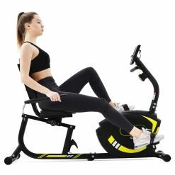 Merax Indoor Ergonomic Exercise Bike Seat Adjustment 8-level Resistance Adjustment LCD Display Maximum Load 120kg - Yellow -Sports Shop f6b072779916412d995443689841cd30 475036 4