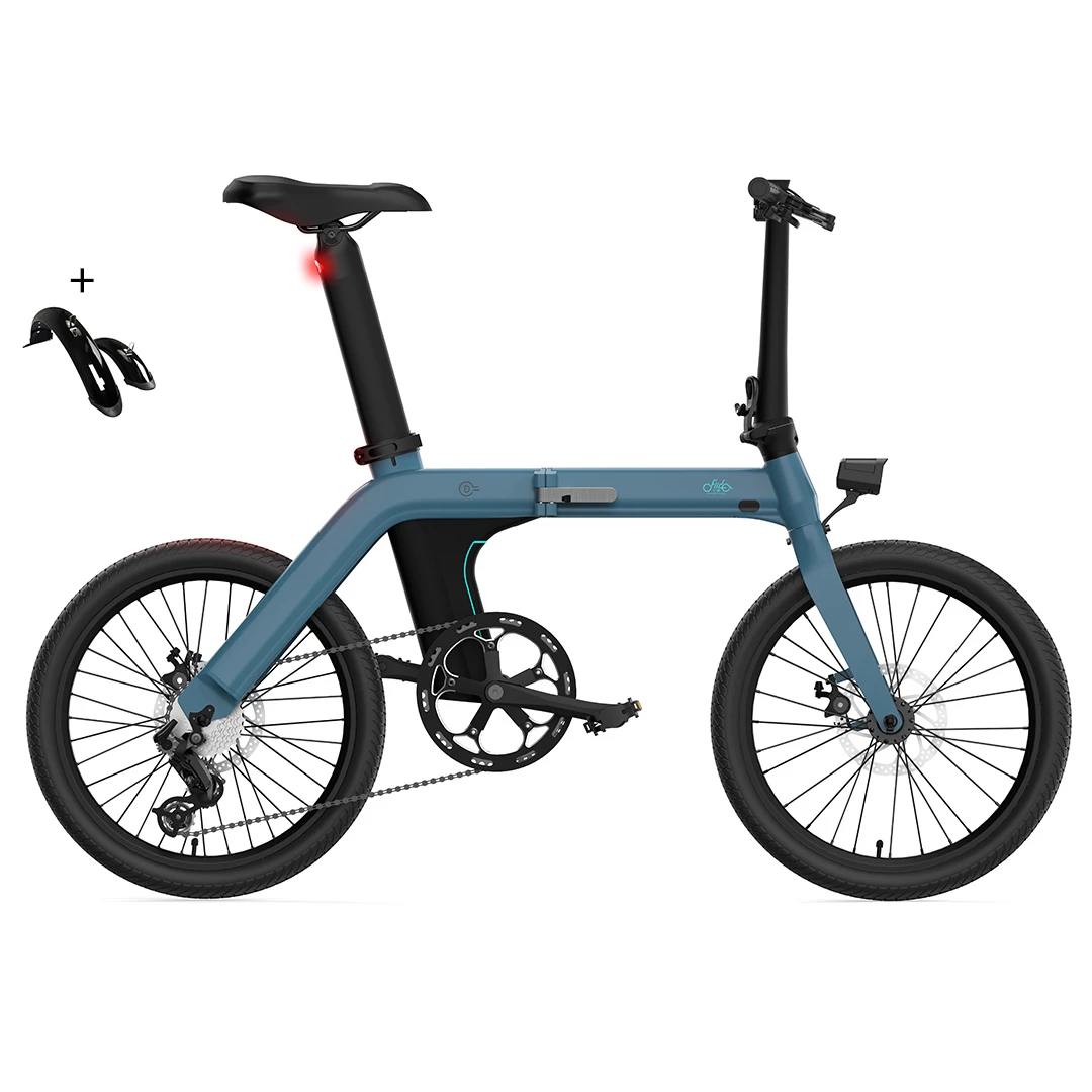 FIIDO D11 Folding Electric Moped Bicycle 20 Inches Tires 250W Motor 25km/h Max Speed Three Modes 36V 11.6AH Lithium Battery 100km Range Adjustable Seat Dual Disc Brakes with LCD Display for Adults Teenagers + Mudguards - Blue 3 FIIDO D11 Folding Electric Moped Bicycle 20 Inches Tires 250W Motor 25km/h Max Speed Three Modes 36V 11.6AH Lithium Battery 100km Range Adjustable Seat Dual Disc Brakes with LCD Display for Adults Teenagers + Mudguards - Blue