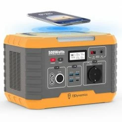 FJDynamics PowerSec MP500 Portable Power Station 500W (Peak 1000W), 520Wh Backup Battery Pure Sine Wave AC Output with 2 x AC Outlets, 10W Wireless Charging, 8 Output Ports, LED Light, Solar Generator for Outdoor Camping, Home Emergency, RV - EU Plug -Sports Shop fjdynamics powersec mp500 520wh power station eu plug 69b44f 1668131046873