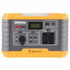 FJDynamics PowerSec MP500 Portable Power Station 500W (Peak 1000W), 520Wh Backup Battery Pure Sine Wave AC Output with 2 x AC Outlets, 10W Wireless Charging, 8 Output Ports, LED Light, Solar Generator for Outdoor Camping, Home Emergency, RV - EU Plug