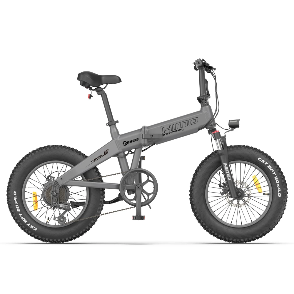 HIMO ZB20 MAX Global version Folding Electric Mountain Bike 20" Wheels 4 Inch Fat Wide Tires 250W Motor Shimano 6 Speeds Derailleur 48V 10Ah Detachable Lithium Battery Dual Disc Brake Hydraulic Shock Folk LCD Display Up to 80km - Grey 4 HIMO ZB20 MAX Global version Folding Electric Mountain Bike 20" Wheels 4 Inch Fat Wide Tires 250W Motor Shimano 6 Speeds Derailleur 48V 10Ah Detachable Lithium Battery Dual Disc Brake Hydraulic Shock Folk LCD Display Up to 80km - Grey - Image 2