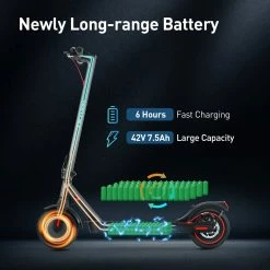 IScooter i9 Folding Electric Scooter 8.5 Inch Pneumatic Tire 350W Motor 7.5Ah Battery 30km/h Max Speed APP Control Black -Sports Shop iScooter i9 Electric Scooter 7 5Ah Battery 350W Motor 507638 5
