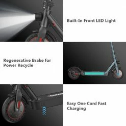 IScooter i9 Max Electric Scooter 10 Inch 500W Motor 10Ah Battery 35Km/h Max Speed 35-40km Range 120KG Max Load APP Control - Black -Sports Shop iScooter i9 Max Electric Scooter 515198 5