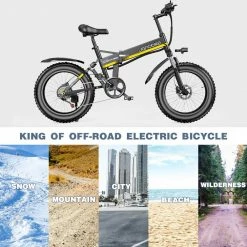 JANOBIKE H20 Electric Bicycle 48V 1000W Motor 9.6Ah Battery 20*4 Inch Tire Snow, Mountain, City Bike - Black -Sports Shop janobike h20 electric bicycle 48v 1000w motor 9 6ah battery black c105e4 1653706425778