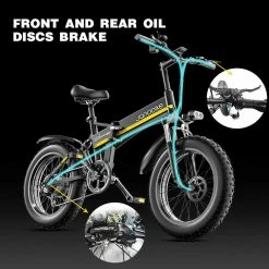 JANOBIKE H20 Electric Bicycle 48V 1000W Motor 9.6Ah Battery 20*4 Inch Tire Snow, Mountain, City Bike - Black -Sports Shop janobike h20 electric bicycle 48v 1000w motor 9 6ah battery black c6ba08 1653706425778