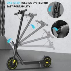 HappyRun HR365 MAX Folding Electric Scooter 10 inch Honeycomb Tire 10.4Ah Battery 350W Brushless Motor 25km/h Max Speed up to 35KM Range Electronic + Disc Brake - Black -Sports Shop janobike t10 folding electric scooter 23ah 1000w x2 motor black 1629949308545