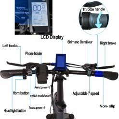 KAISDA K2 20*4.0 inch Fat Tire CST Tire Off-road Folding Electric Moped Folding Bike Mountain Bicycle 500W Motor SHIMANO 7-Speeds Derailleur LCD Display 10Ah Battery Max Speed 35km/h Aluminum alloy Frame - Grey 10 KAISDA K2 20*4.0 inch Fat Tire CST Tire Off-road Folding Electric Moped Folding Bike Mountain Bicycle 500W Motor SHIMANO 7-Speeds Derailleur LCD Display 10Ah Battery Max Speed 35km/h Aluminum alloy Frame - Grey -Sports Shop kaisda k1 26 inch 500w folding electric moped folding bike white 1628852967120