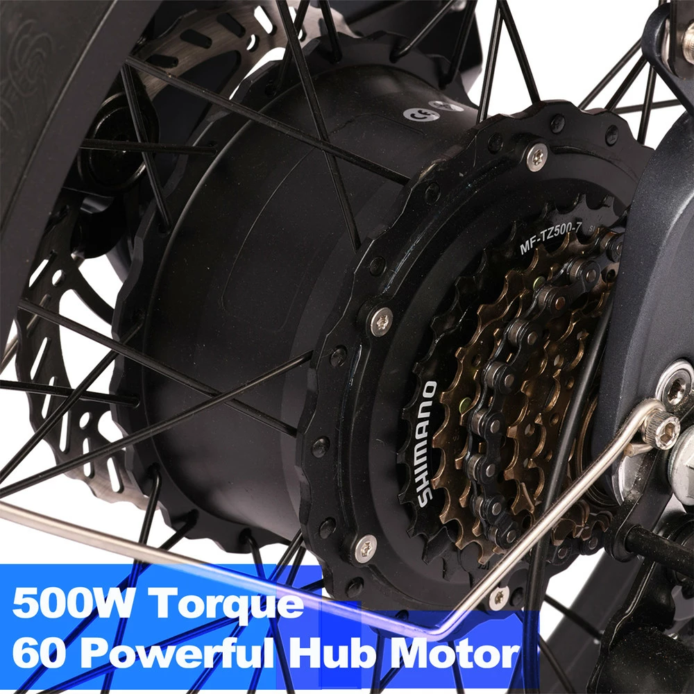 KAISDA K2 20*4.0 inch Fat Tire CST Tire Off-road Folding Electric Moped Folding Bike Mountain Bicycle 500W Motor SHIMANO 7-Speeds Derailleur LCD Display 10Ah Battery Max Speed 35km/h Aluminum alloy Frame - Grey 8 KAISDA K2 20*4.0 inch Fat Tire CST Tire Off-road Folding Electric Moped Folding Bike Mountain Bicycle 500W Motor SHIMANO 7-Speeds Derailleur LCD Display 10Ah Battery Max Speed 35km/h Aluminum alloy Frame - Grey - Image 6