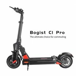 BOGIST C1 PRO Folding Electric Scooter 10" Tire 500W Motor 48V 13Ah Battery Smart BMS Disc Brake Max Speed 45KM/h LCD Display 40-45KM Long Range with Removable Seat - Black -Sports Shop m1 folding electric scooter 8 5 350w 10 4ah bms battery black 1619338308614