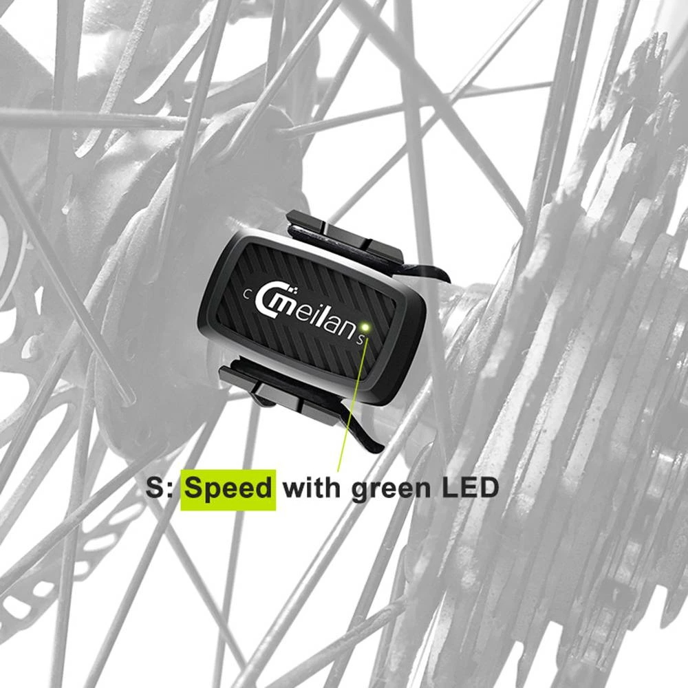 Meilan C1 Bicycle Speed & Cadence Sensor BT4.0 / ANT+ Wireless Connect With LED Light - Black 6 Meilan C1 Bicycle Speed & Cadence Sensor BT4.0 / ANT+ Wireless Connect With LED Light - Black - Image 4