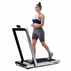 Merax 2.25 HP Electric Folding Treadmill 2-in-1 Running Machine with Remote Control/LED Display Fully Assembled Portable - Silver -Sports Shop merax 2 25 hp electric folding treadmill black 1611369803049