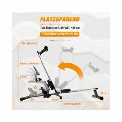 Merax Folding Rowing Machine with Magnetic Tension system LED monitor for fitness Compact folding design - Black -Sports Shop merax folding rowing machine with magnetic tension led monitor 1620800136033