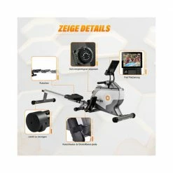 Merax Folding Rowing Machine with Magnetic Tension system LED monitor for fitness Compact folding design - Black -Sports Shop merax folding rowing machine with magnetic tension led monitor 1620800136112