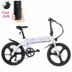 NIUBILITY B20 Electric Moped Folding Bike 20 inch 42V 10.4Ah Battery 40km -50km Mileage 350W Motor Max 25km/h Double Disc Brake Variable Speed System SHIMANO 6-Speed rear derailleur LED Light KMC Chain - White
