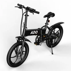 ADO A20 Electric Folding Bike 20 inch City Bicycle 350W Hall Brushless Gear DC Motor SHIMANO 7-Speed Rear Derailleur 36V 10.4Ah Removable Battery 35km/h Max speed up to 60km Max Range IPX5 Double Shock-absorption Aluminum alloy Frame - Black -Sports Shop onebot s6 folding electric bike 250w motor max 25km h black 1623929411208