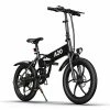 ADO A20 Electric Folding Bike 20 inch City Bicycle 350W Hall Brushless Gear DC Motor SHIMANO 7-Speed Rear Derailleur 36V 10.4Ah Removable Battery 35km/h Max speed up to 60km Max Range IPX5 Double Shock-absorption Aluminum alloy Frame - Black -Sports Shop onebot s6 folding electric bike 250w motor max 25km h black 1623929411239