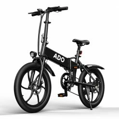 ADO A20 Electric Folding Bike 20 inch City Bicycle 350W Hall Brushless Gear DC Motor SHIMANO 7-Speed Rear Derailleur 36V 10.4Ah Removable Battery 35km/h Max speed up to 60km Max Range IPX5 Double Shock-absorption Aluminum alloy Frame - Black -Sports Shop onebot s6 folding electric bike 250w motor max 25km h black 1623929435507