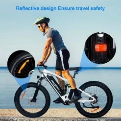 ONESPORT ONES1 Electric Bike 26*4.0 Inch Fat Tires 48V 500W Motor 10Ah Battery 25Km/h Max Speed Shimano 7 Speed - White -Sports Shop ones1 electric bike 48v 500w motor 10ah battery 90a6cf 1666340171472