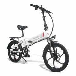 Samebike 20LVXD30 20 Inch Portable Folding Electric Bike 10Ah Battery Shimano 7 speed Smart Moped Bicycle 350W Motor Max 35km/h Aluminum Alloy LED Front Light Adjustable Heights - White