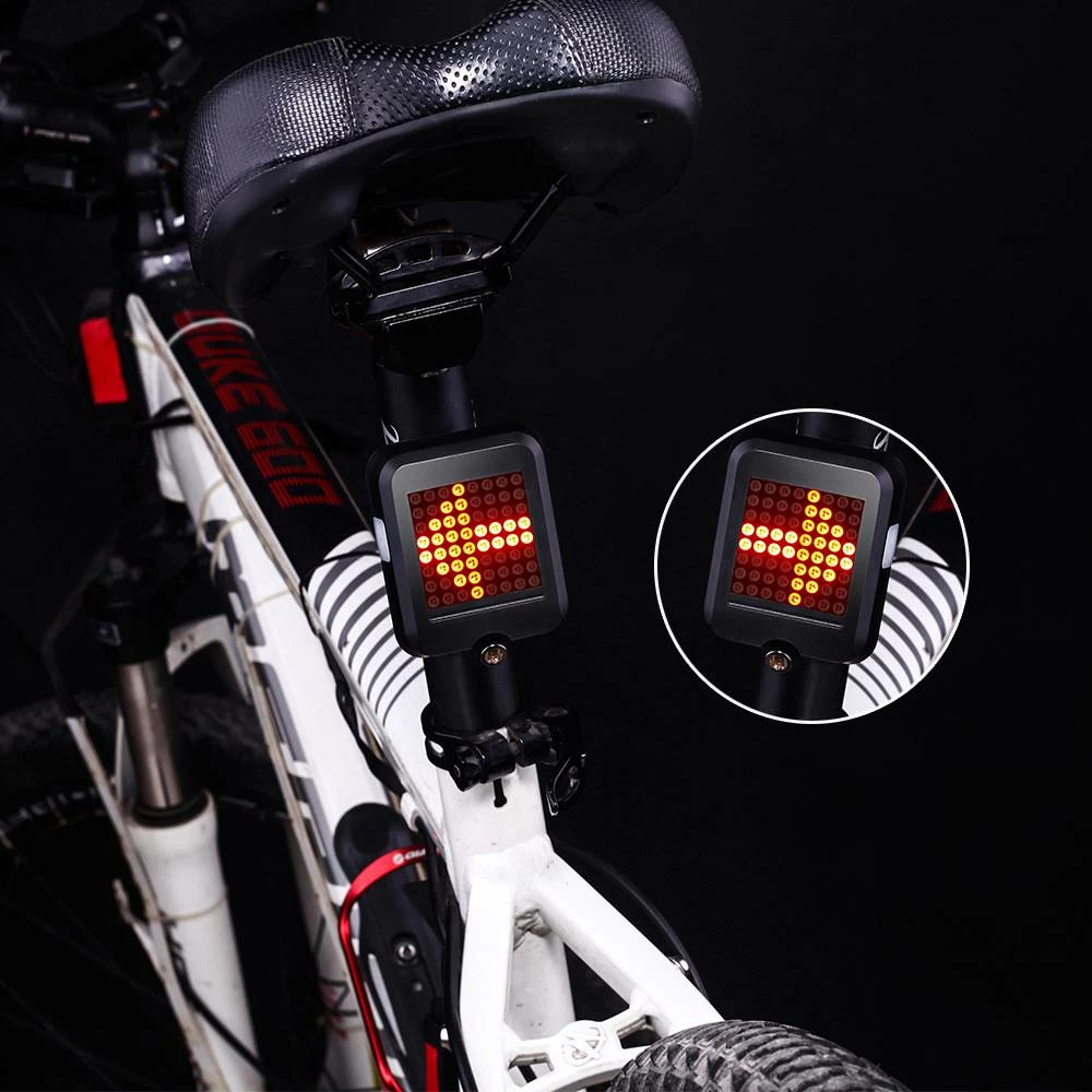 TX129 64-led Intelligent Bicycle Taillight 80 Lumens 1200mAh battery Automatic Direction Indicator Light Infrared Laser - Black 8 TX129 64-led Intelligent Bicycle Taillight 80 Lumens 1200mAh battery Automatic Direction Indicator Light Infrared Laser - Black - Image 6
